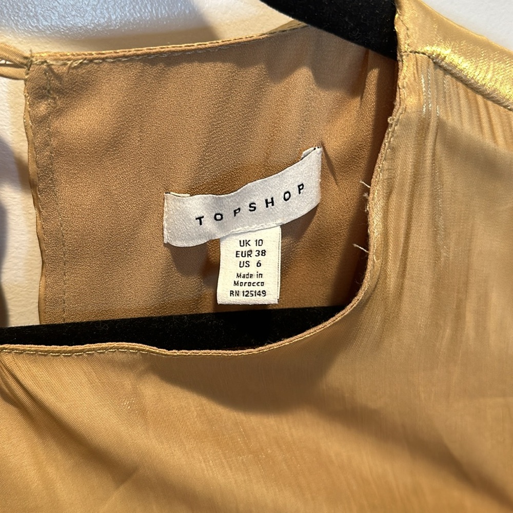 Topshop Gold Maxi Dress - Picture 4 of 6